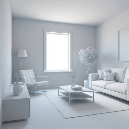 Minimalist Monochrome Room with Modern Furniture