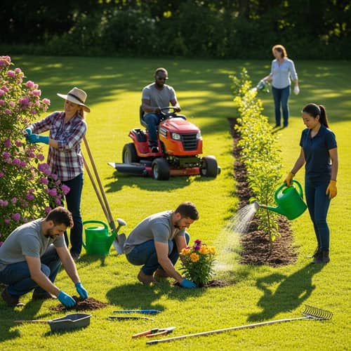 Professional Landscape Maintenance Services | Diverse Gardening Team