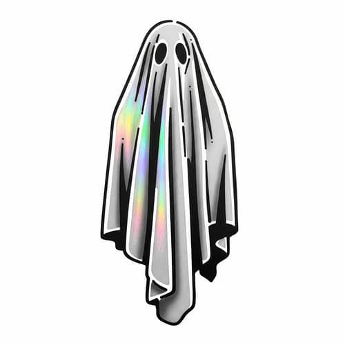Ghost Stencil Illustration with Holographic Detail