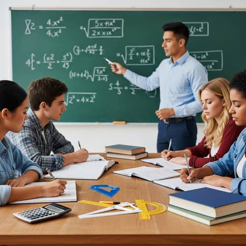 Mathematical Atmosphere: Teacher Explaining Algebra Equations