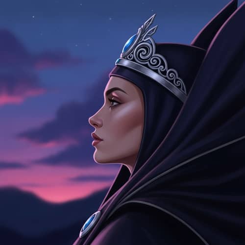 Regal Figure with Sculpted Cheekbones | Ethereal Digital Painting