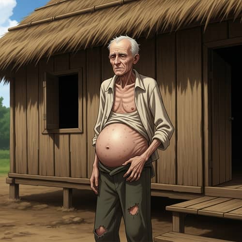 Elderly Man Suffering from Kwashiorkor: A Striking Image