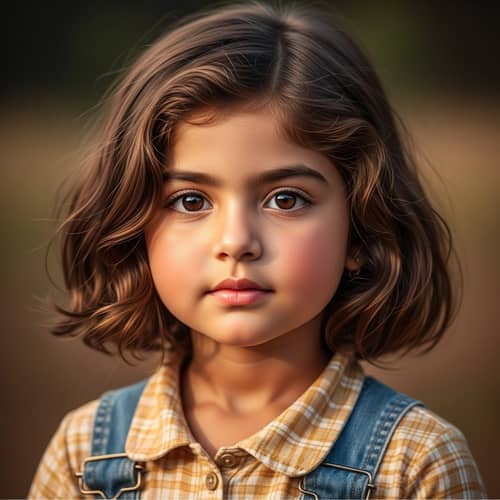 South Asian Girl with Noodles Hair and Plummy Cheeks