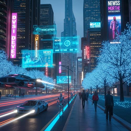 Futuristic World: Skyscrapers, Flying Cars & Robots | AMATA1688