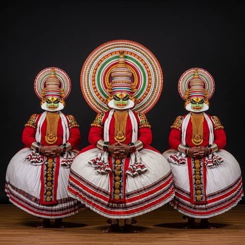 Vibrant Kathakali Dancers | Expressive Cultural Performance