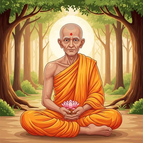 Mahakassapa - Ancient Indian Monk Illustration