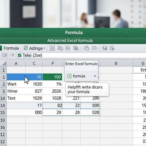Advanced Excel Formula Writing: Visual Guide in Modern Office Space