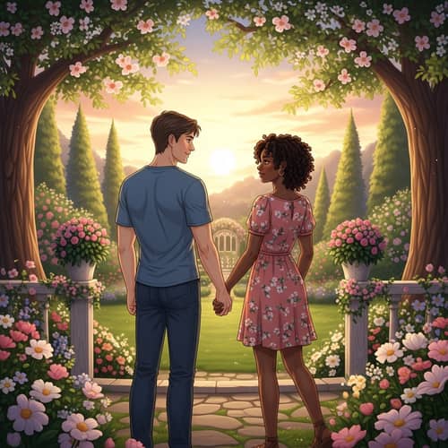 Romantic Narrative in Enchanting Garden | Affectionate Conversation
