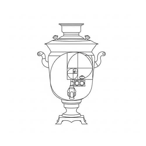 Minimal Fibonacci & Golden Ratio Samovar Logo Design
