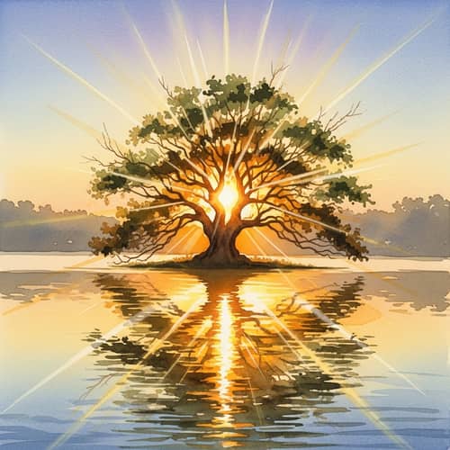 Brilliant Glow: Watercolor Style Light Reflection
