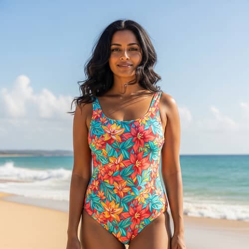 South Asian Woman Swimsuit Photo - Beach Fashion