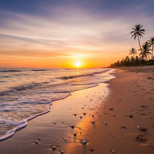Tranquil Beach Sunset View