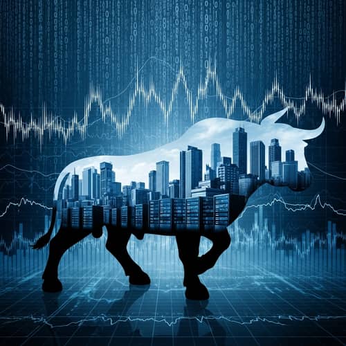 Bull Symbol of Strength in Digital Economy | Futuristic Data Centers