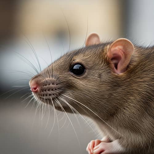 Close-Up Image of a Common Brown Rat | Intense Expression