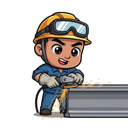 Steelworker Polishing Steel Structure with Dedication | Industrious Image