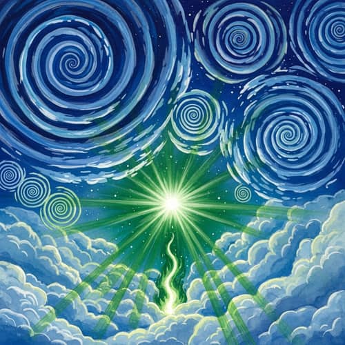 Abstract Fantasy Sky Watercolor Painting | Vibrant Colors Artwork