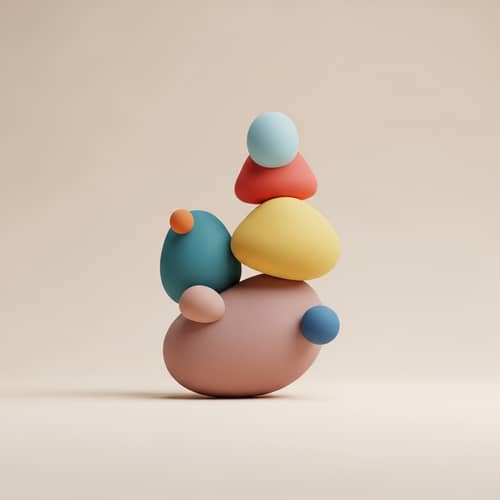 Tranquil Abstract Shapes in Minimalist Composition