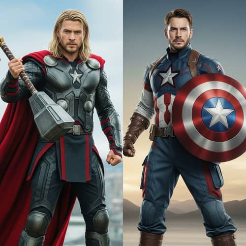 Thor & Captain America: Powerful Superhero Duo