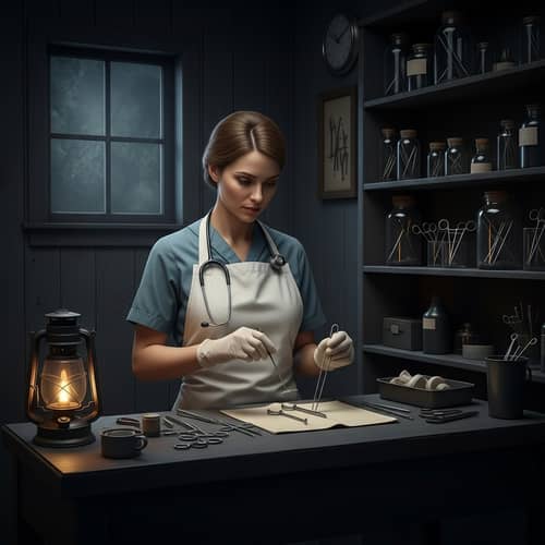 Scary Medical Scene: Dr. Melissa's Eerie Clinic Scary Medical Scene: Dr. Melissa's Eerie Clinic