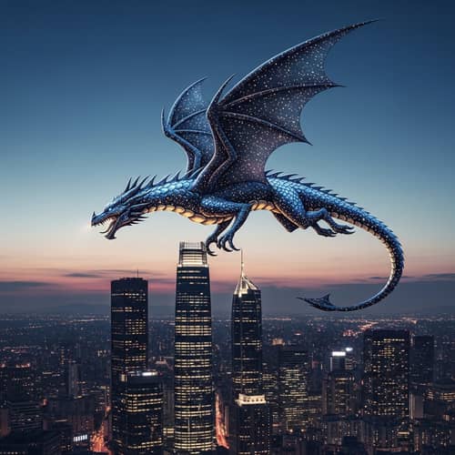 Modern Sky Dragon Logo Design | Urban Majesty