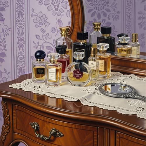 Passion for Fragrances: Antique Vanity Perfume Bottles Painting