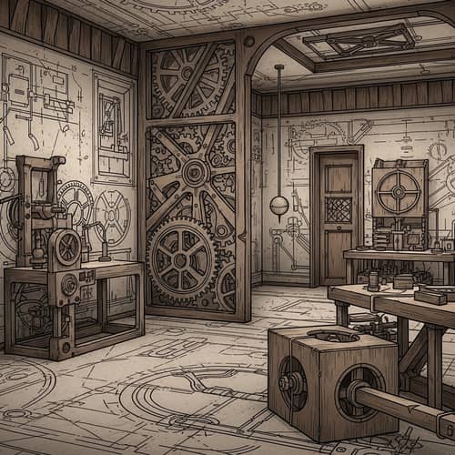 Leonardo Da Vinci Inspired Interior Design | Mechanical Sketch Aesthetic