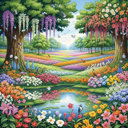 Exotic Floral Paradise Watercolor Art