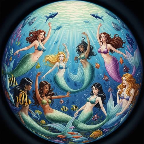Mystical Underwater Mermaid Watercolor Painting
