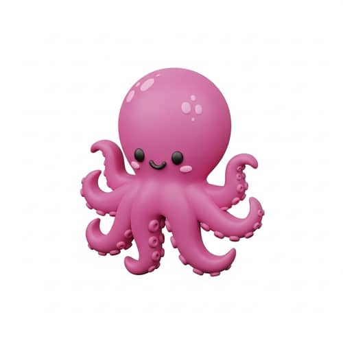 Charming Octopus 3D Icon | Friendly & Adorable Design