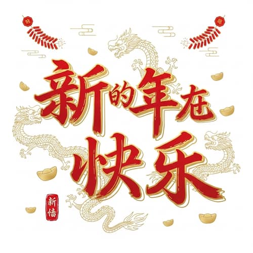 Traditional Chinese Characters for 'Good Luck in Year of Dragon'