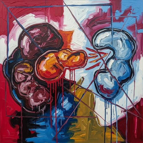 Abstract Oil Painting | Transplantation Concept | Modern Art Style