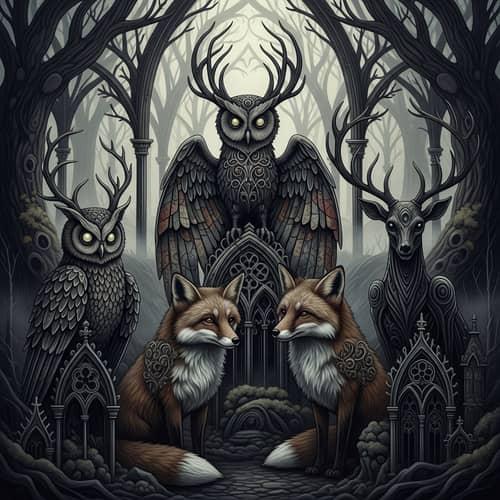 Eerie Woodland Creatures with a Gothic Twist
