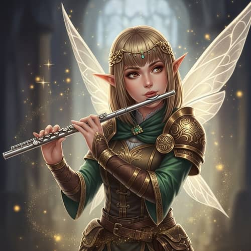 Enchanting Fairy Bard Playing Flute | Ethereal Beauty