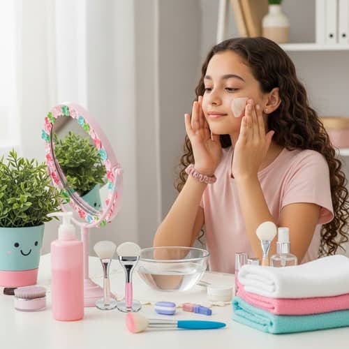 Teenage Girl Skincare Routine: Fresh & Radiant Face Touching