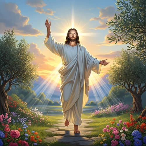 Jesus Risen: Symbol of Hope and Divine Light