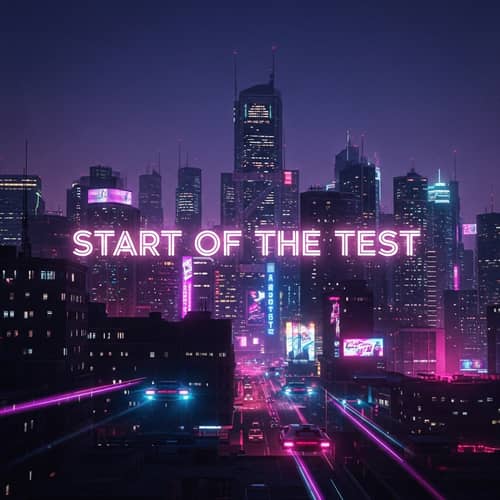 Glowing Cyberpunk City: Start of the Test