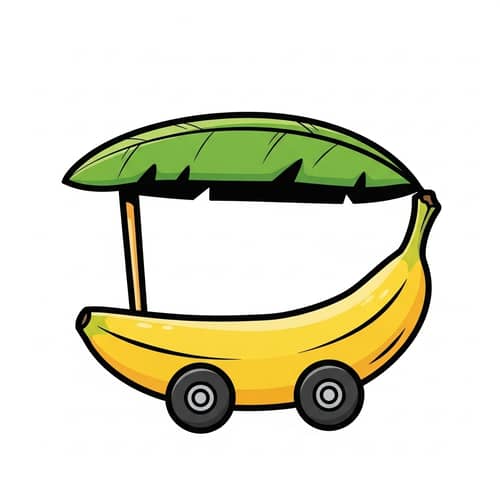Cartoon Banana-Shaped Cart: Fun and Quirky Design