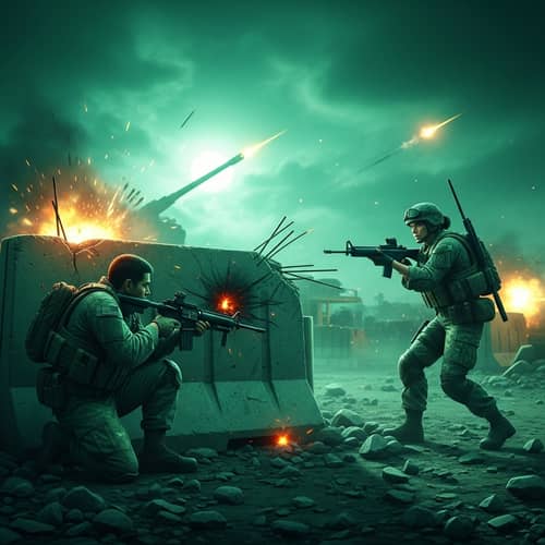 Dynamic Multiplayer Action Scene - Soldiers Face Off