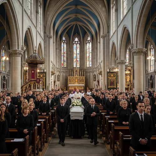 Solemn Funeral Procession in Ancient Church | Reflection on Mortality