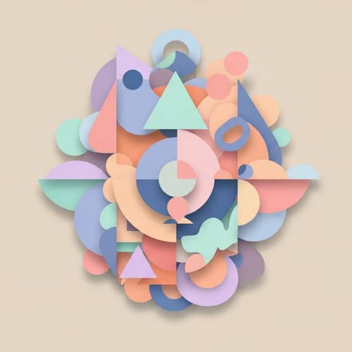 Abstract Geometric Shapes in Pastel Colors: Visual Symphony