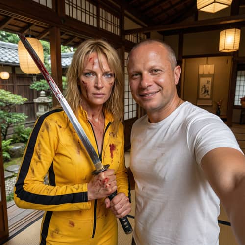 Epic Selfie with Kill Bill's Uma Thurman
