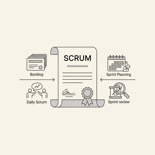 Minimalistic Scrum Certification | Agile Methodology Icons