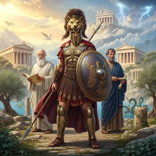 Ajax, Plato, and Aristotle in Greek Mythological Setting