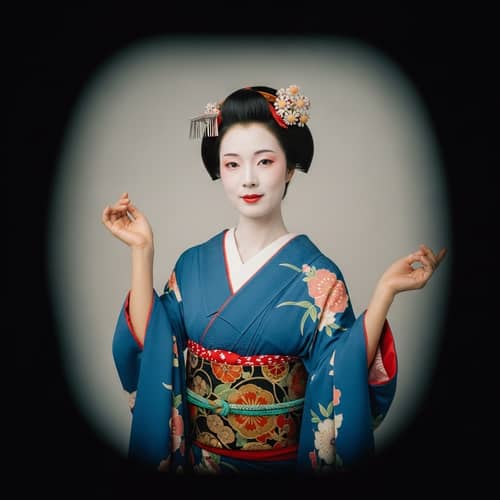 Japanese Geisha-Inspired Elegance | Vintage Film Portraiture
