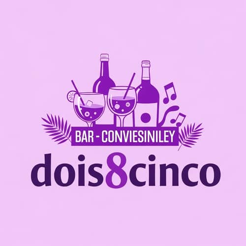 Eye-Catching Lilac-themed Logo for doiscinco Bar