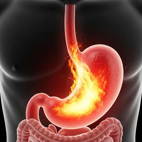 Understanding Heartburn: Anatomical Illustration of Stomach Glow