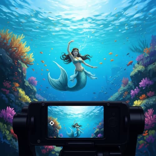 Ethereal Middle-Eastern Mermaid in Vibrant Underwater World