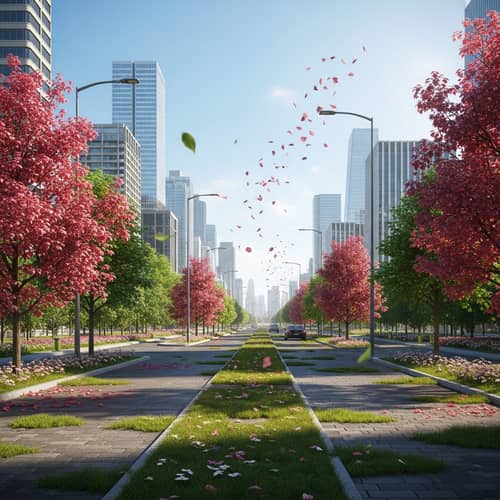 Urban Landscape Infused with Natural Elements