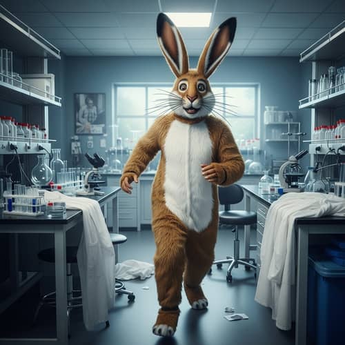 South Asian Male in Hare Costume Escapes Laboratory | Unconventional Experiment