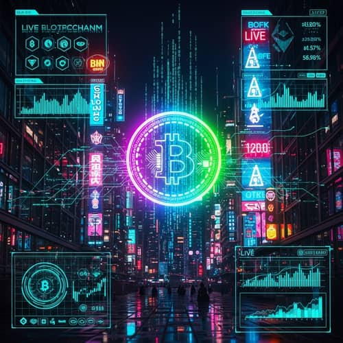 Futuristic Cyberpunk Digital Currency | Virtual Coin Scene